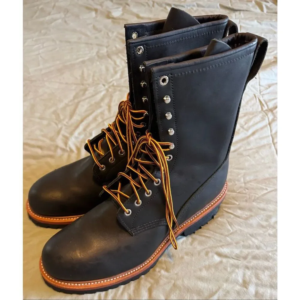 Red Wing Shoes Size 11.5 2218 Steel Toe Black Logger Boots Work Boots Men USA
